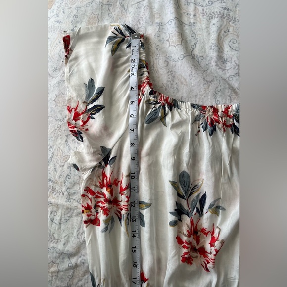 Red and White Ruched Asymmetrical Sundress,jumpsuit - Picture 8 of 14